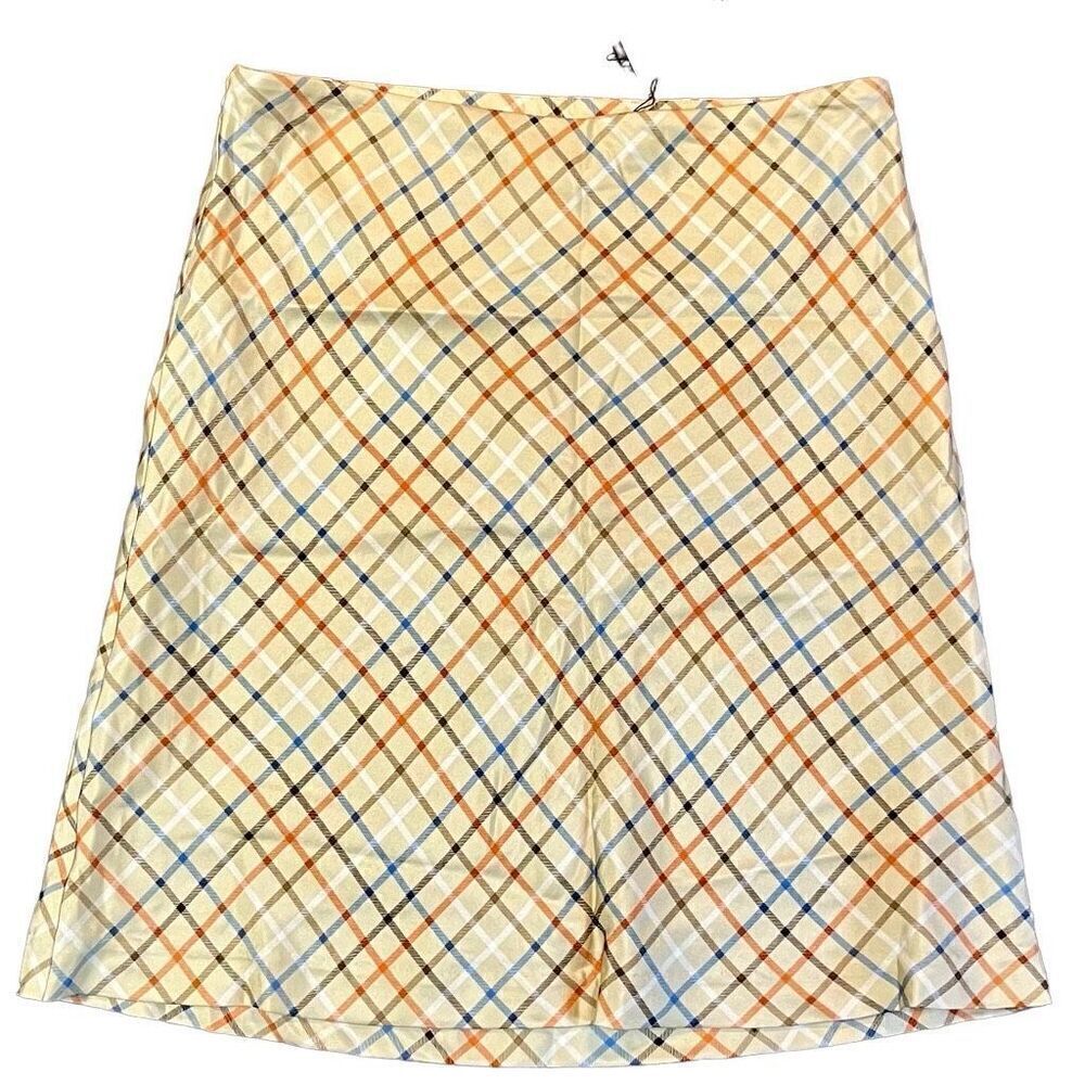 NWT Vineyard Vines By Shepard & Ian 100% Silk Plaid Striped Skirt 10